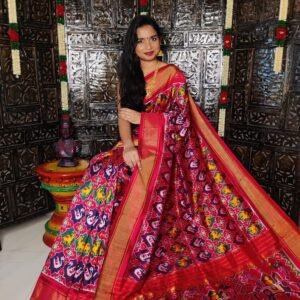 Pochampally-Ikkat-Silk-Saree-multi-color